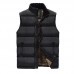 Mens Casual Thick Warm Fleece Stand Collar Solid Color Outdoor Vest