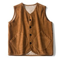 Men SingleBreasted Corduroy Vintage Vest