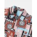 Mens Paisley Floral Color Block Print Ethnic Short Sleeve Shirts