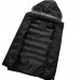 Mens Winter Thick Warm Cotton Padded Stitching Hooded Solid Color Vest