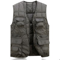 Outdoor Tactical Functional Photography Fishing Multi  pocket Thick Warm Sleeveless Vest
