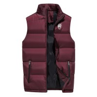 Mens Big Size Stand Collar Thick Warm Down Cotton Padded Casual Vest Coat