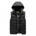 Fall Winter Thick Warm Padded Vest Removable Hood Sleeveless Quilted Coats