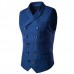 Mens British Style Slim Fit Business Fashion Casual Double Breasted Waistcoats