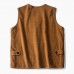 Men SingleBreasted Corduroy Vintage Vest