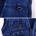 Mens Denim Multi  pocket Fishing Photography Outdoor Casual Vest