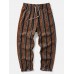 Men Ethnic Style Striped Loose Drawstring Waist Casual Pants