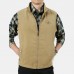 Mens Outdoor Zipper Solid Color Thickened Warm Loose Fishing Casual Vest