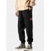 Mens Seam Detail Elastic Ankle Cotton Drawstring Cargo Jogger Pants