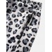 Mens Casual Animal Print Patchwork Elastic Waist Pants