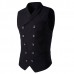 Mens British Style Slim Fit Business Fashion Casual Double Breasted Waistcoats