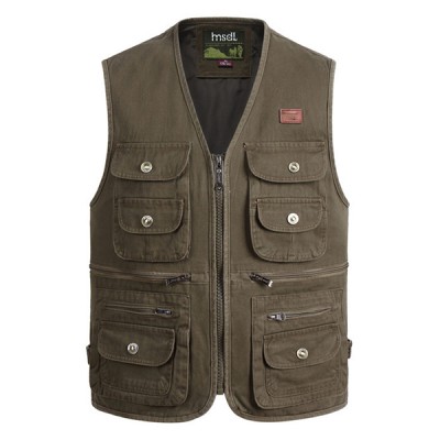 Outdoor Photography Fishing Multi  pocket Tactical Functional Cotton Sleeveless Vest