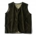 Men SingleBreasted Corduroy Vintage Vest