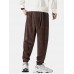 Mens Corduroy Texture Pocket Casual Beam Feet Pants