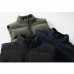 Mens Casual Thick Warm Fleece Stand Collar Solid Color Outdoor Vest