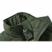 Mens Fleece Lining Thickened Warm Multi Pockets Solid Color Sleeveless Outdoor Vest