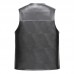 Mens FLeece Liner Winter Warm Black Faux Leather Vest Business Casual Sleeveless Waistcoat