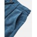 Mens Corduroy Solid Color Drawstring Zipper Fly Casual Pants With Pocket