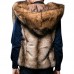 Mens Faux Fur Big Hooded Coat Winter Thick Warm Fashion Casual Vest