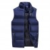 Mens Big Size Stand Collar Thick Warm Down Cotton Padded Casual Vest Coat