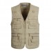 Mens Outdoor Fishing Solid Color Multi  pocket Photojournalist Cotton Vest Waistcoat Big Size M  5XL