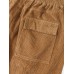 Mens Corduroy Seam Detail Solid Color Drawstring Elastic Cuffed Pants