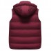 Winter Casual Thick Warm Detachable Hooded Quilted Vest Sleeveless Coat for Men