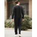 Men Loose Long Sleeve Onsie Solid Color Trousers