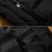 Mens Winter Thick Warm Cotton Padded Stitching Hooded Solid Color Vest