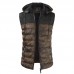 Mens Camo Patchwork Detachable Hooded Thick Warm Padded Vest