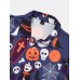 Mens Pumpkin   Skull Halloween Print Short Sleeve All Matched Shirts