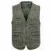 Mens Outdoor Fishing Solid Color Multi  pocket Photojournalist Cotton Vest Waistcoat Big Size M  5XL