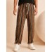 Men Ethnic Style Striped Loose Drawstring Waist Casual Pants