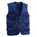 Mens Denim Multi  pocket Fishing Photography Outdoor Casual Vest