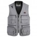 Mens Multi Big Pockets Outdoor Fishing Vest Solid Color Photographic Waistcoats