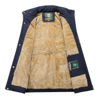 Mens Outdoor Water Repellent Thick Fleece Multi Function Pockets Solid Color Vest
