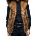 Mens Faux Fur Big Hooded Coat Winter Thick Warm Fashion Casual Vest